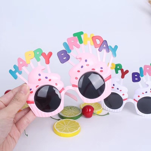 Birthday glasses plastic creative children's happy party photo props decoration cake dress decoration