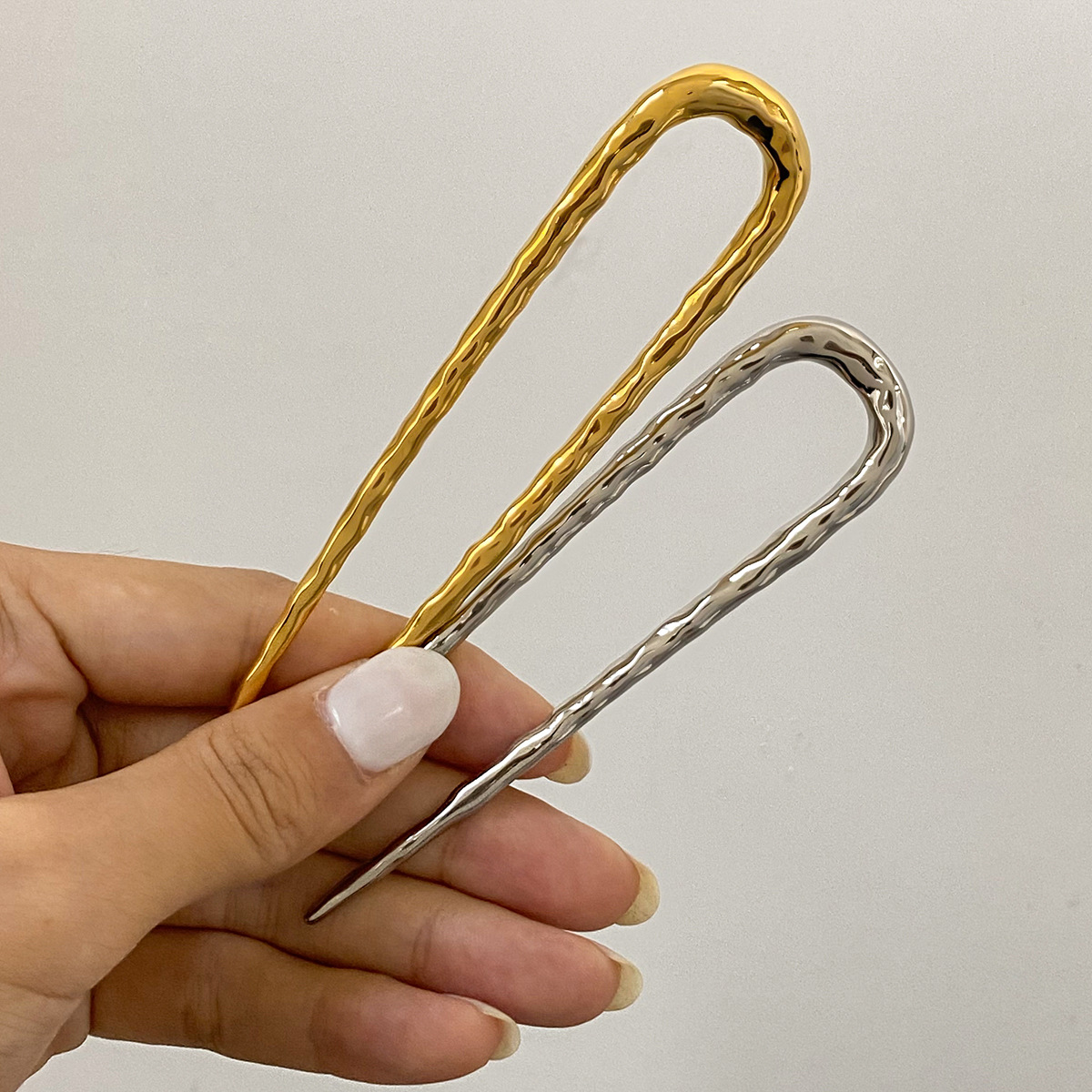 JEDING acero inoxidable en forma de U pinzas de cabello estilo de alta calidad pinzas de cabello tenedor tocado de acero de titanio joyas de cabello transfronterizas