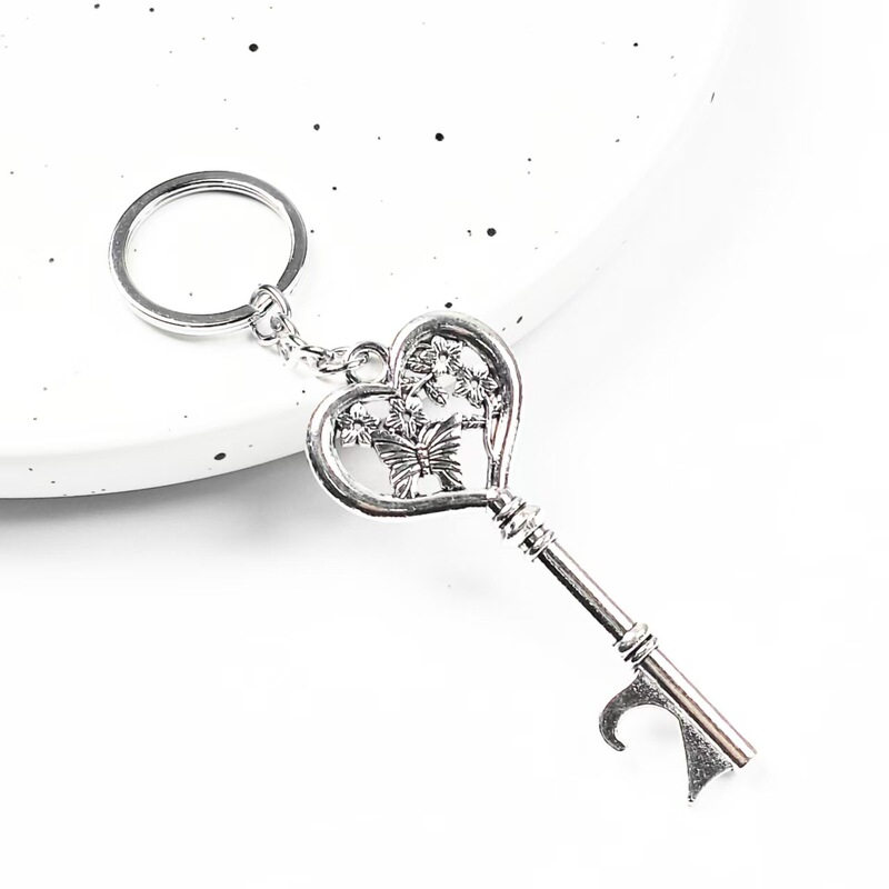 Cross-border explosions butterfly key bottle opener pendant creative hotel wedding decoration beer small pendant keychain