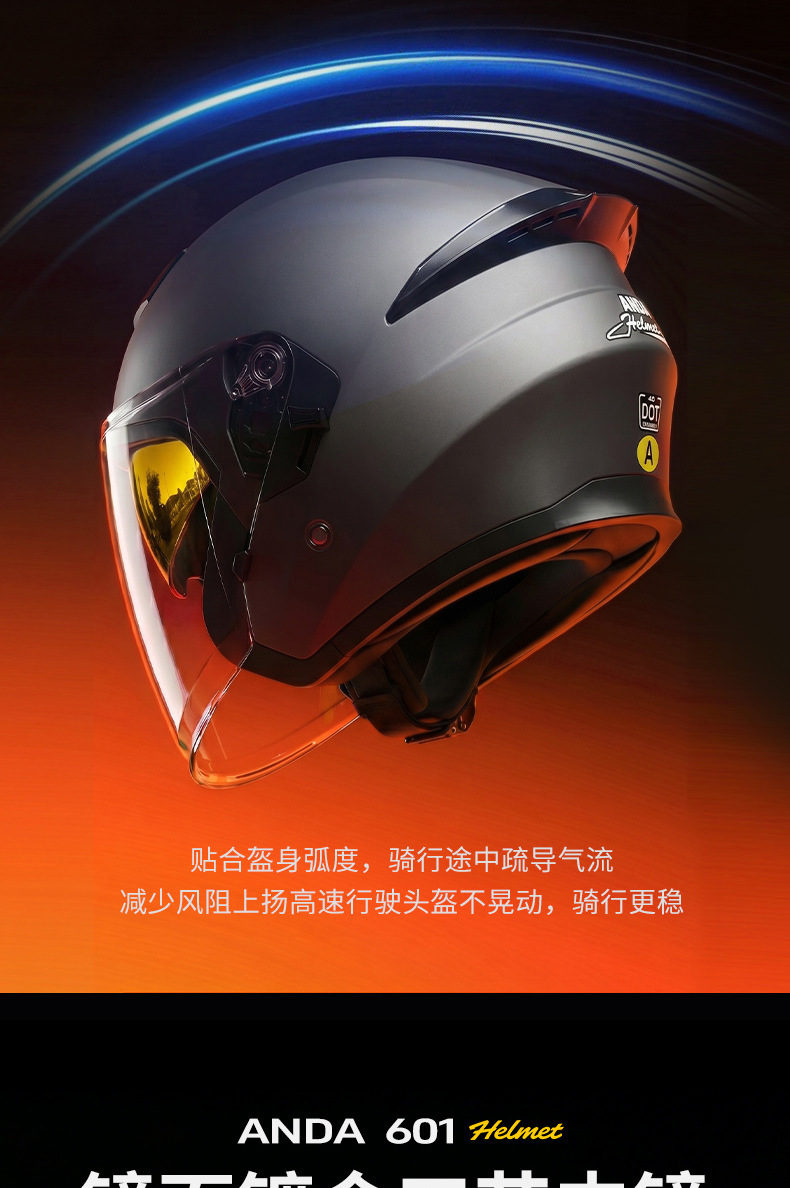 Ad Electric Motorcycle Helmet 3C Certified Men's and Women's Motorcycle Riding Half Helmet Breathable All-Season Safety Helmet