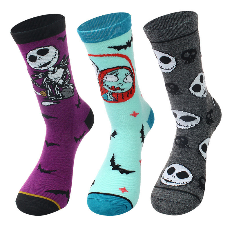 Cross-border special for European and American cartoon Jack skull Halloween series unisex stockings cardboard medium stockings