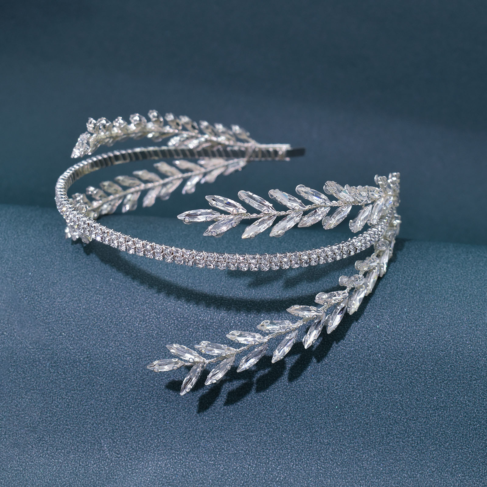 450g Weight Hair Band, Party Headpieces Hair Accessories Type 1 Piece Quantity Holiday, Wedding Occasion Rhinestone Material Leaf Pattern Women's Gender Handmade Design Original Design Style Women's Original Design Leaf Rhinestone Handmade Hair Band Party Headpieces 13