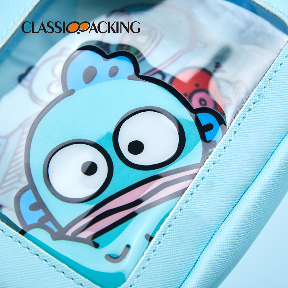 Bolsa de cosméticos moderna y simple Bolsa de cosméticos con patrón de pez payaso, bolsa de lavado portátil a prueba de agua con logotipo impreso