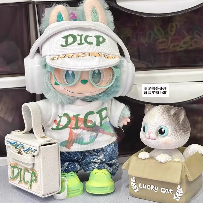 Labubu Doll Clothes First, Second, and Third Generation Trendy Graffiti Splash-Ink Fashion Brand Set