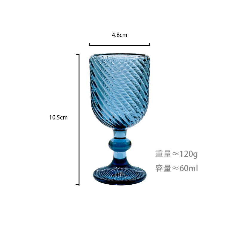 Gran por mayor transfronterizo vintage relieve tazas de vino de vidrio de colores tazas de vino de boda una taza de vino grueso una taza o dos tazas image 9