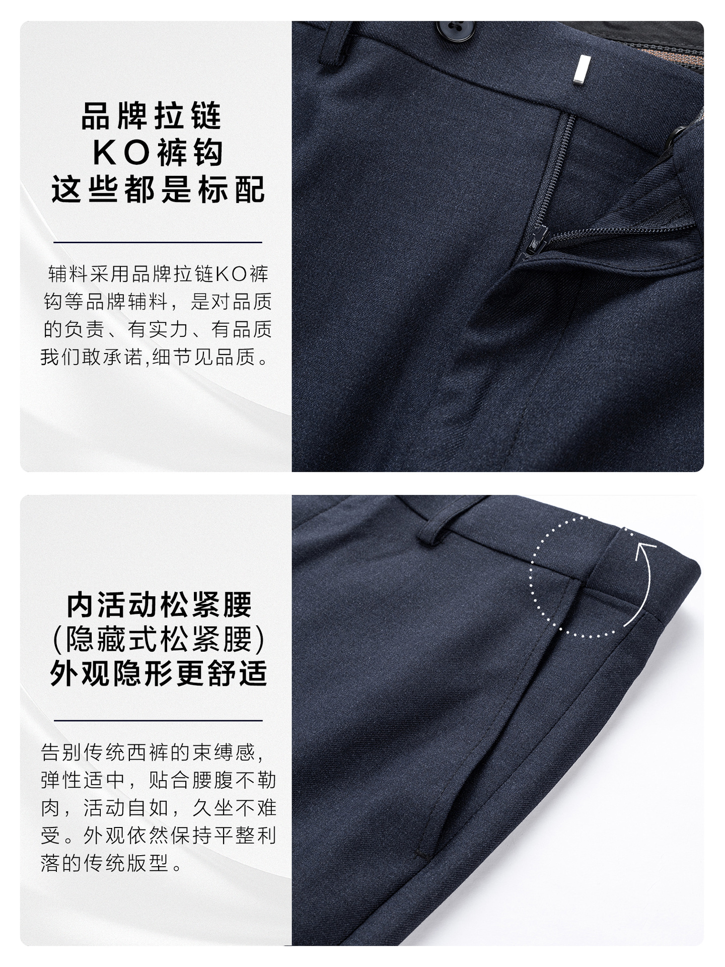Pantalones de vestir para hombres primavera nuevos pantalones casuales de mediana edad pantalones de vestir para hombres delgados pantalones de vestir oculto azul herringbone