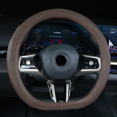 Steering wheel cover, D-Type Handlebar Wear-Resistant Leather Embossed