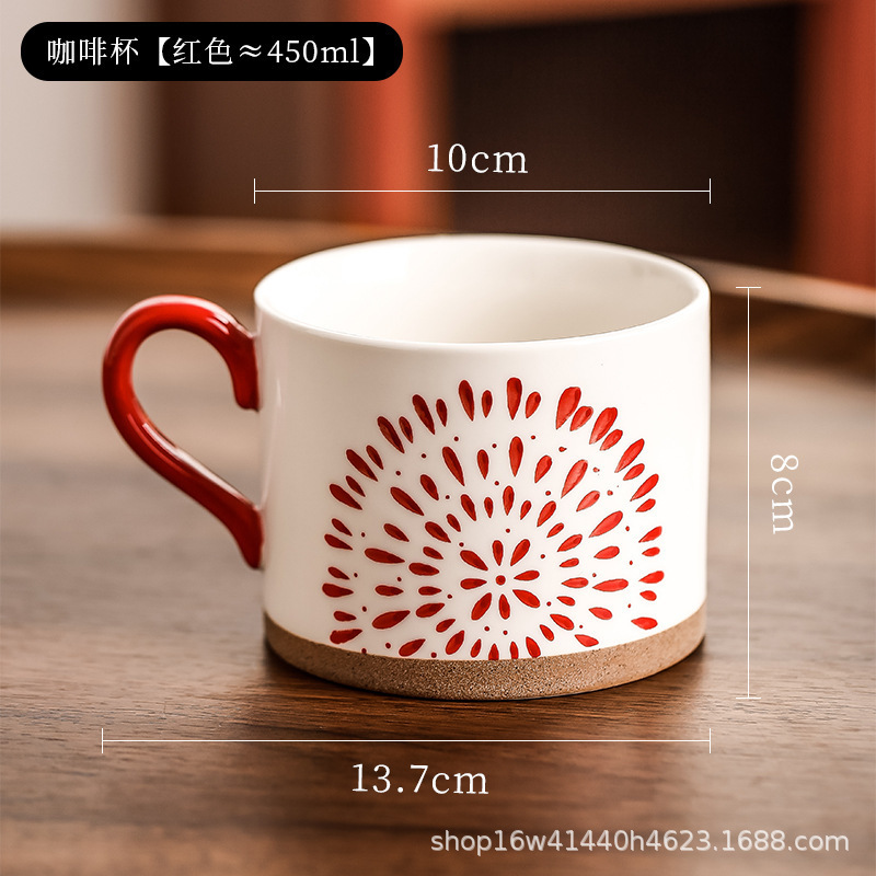 Art retro tazas de cerámica de alto valor de visualización para el hogar tazas de agua potable tazas de café de oficina de niñas tazas de pareja