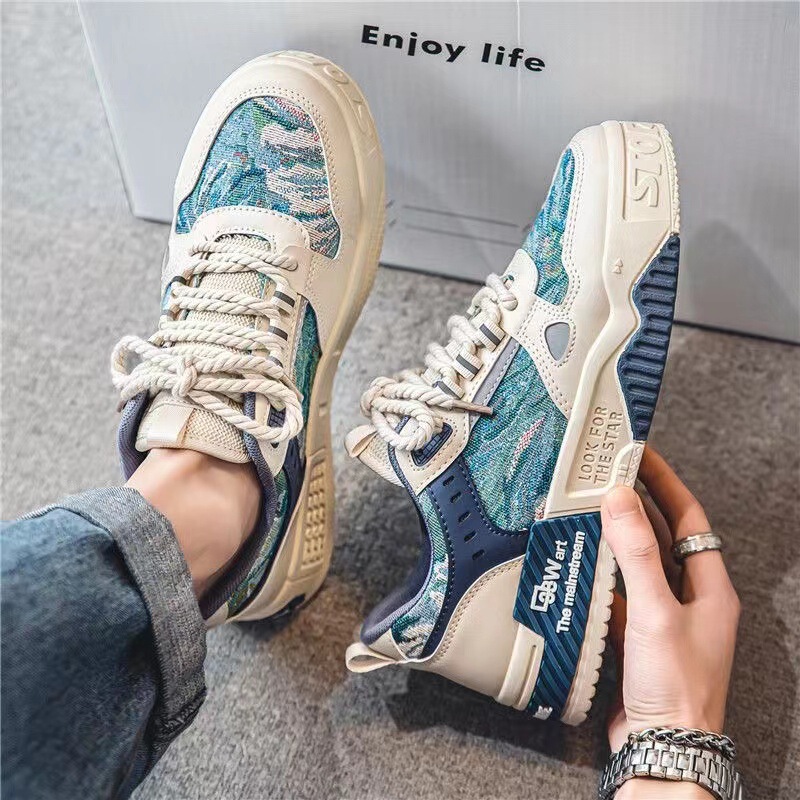 2023 men's shoes new autumn breathable canvas shoes sports Korean outdoor flat fashionable shoes low top board shoes casual cloth shoes