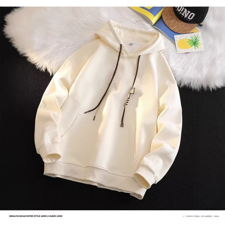 Herren-Kapuzenpullover, 420 g/m², schweres Material, sandfarben, trendiger Retro-Look, lockerer Schnitt, ideal für den Herbst_voghion.com