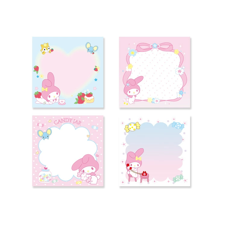 Блокнот-мем (Sanrio) 2095 Kuromi дизайн — 9×9 см, легкие заметки на липком листе с несколькими обложками