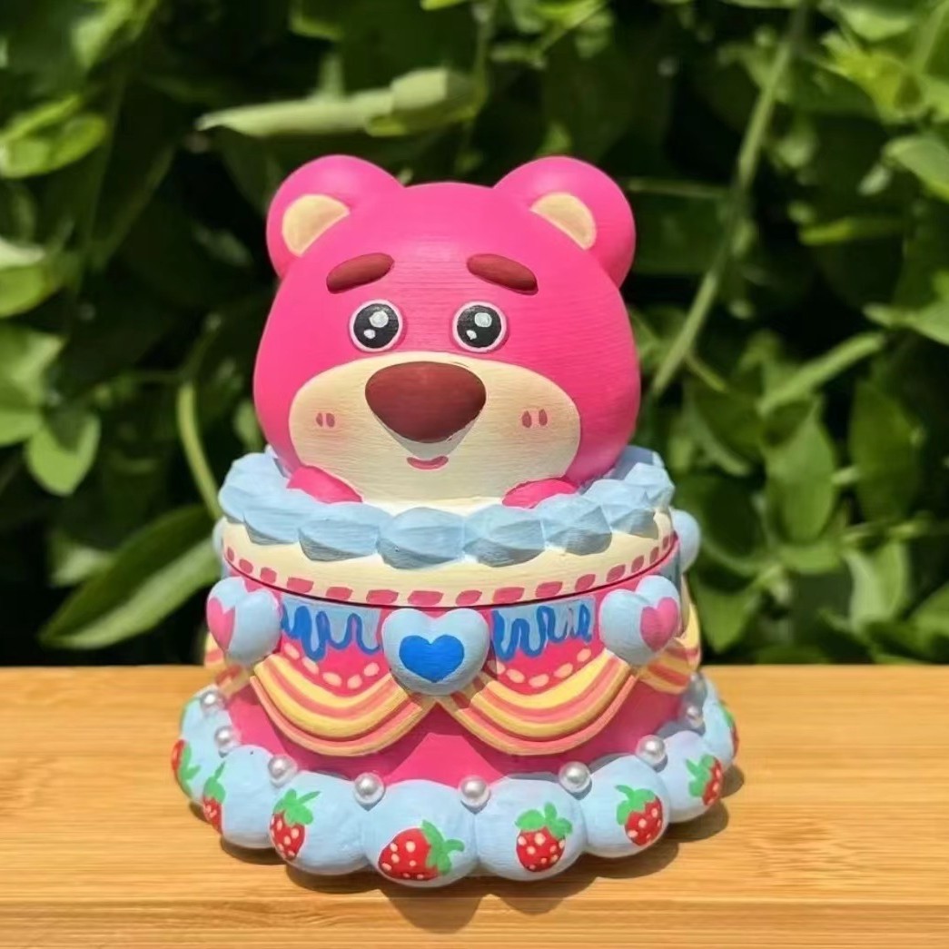 딸기곰 항아리 흰색 배아