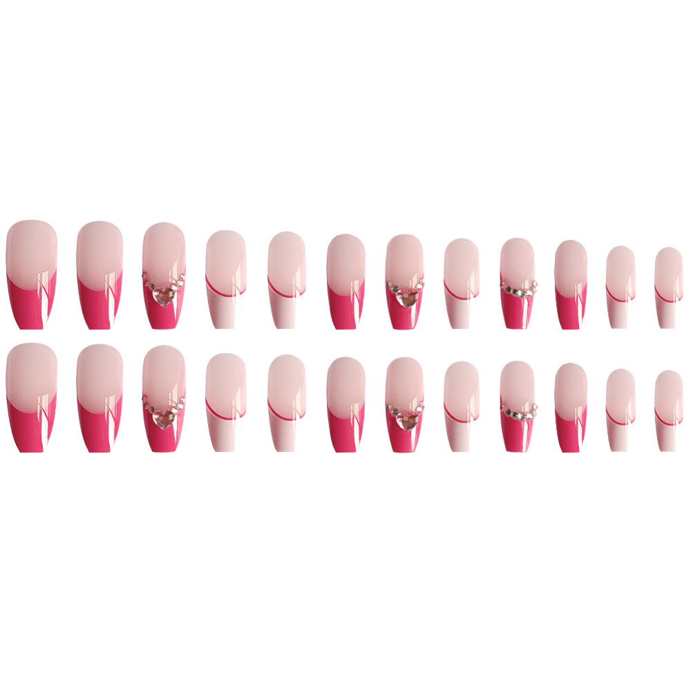 Ventas transfronterizas calientes de diámetro escalera larga usar uñas desnudas francesas parches de uñas blanqueadoras elegante y suave