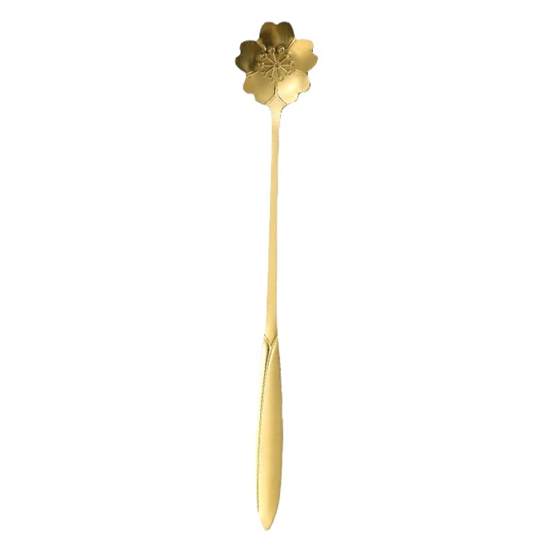 Stainless Steel Cherry Blossom Spoon Dessert Spoon Mixing Spoon Glass Breakfast Cup Wedding Rose Souvenir Coffee Spoon Ice Spoon