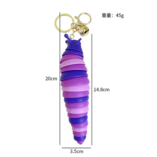 Creative decompression slug pendant cute cartoon bag pendant caterpillar keychain car key chain