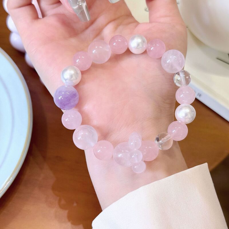 Original Natural Horse Powder Freshwater Pearl Bracelet Niche Elegant High-End Simple Bracelet for Girlfriend and Best Friend Wholesale