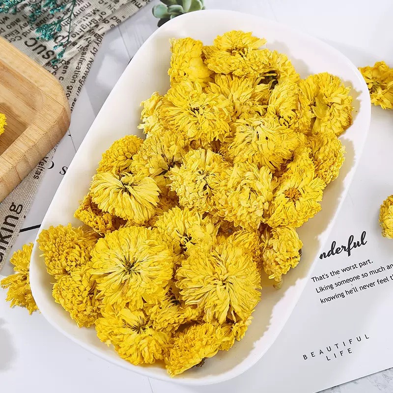 Wuyuan Imperial Chrysanthemum Tea Huang Ju 500g Dried Golden Chrysanthemum Flowers for Brewing and Daily Herbal Tea specifications