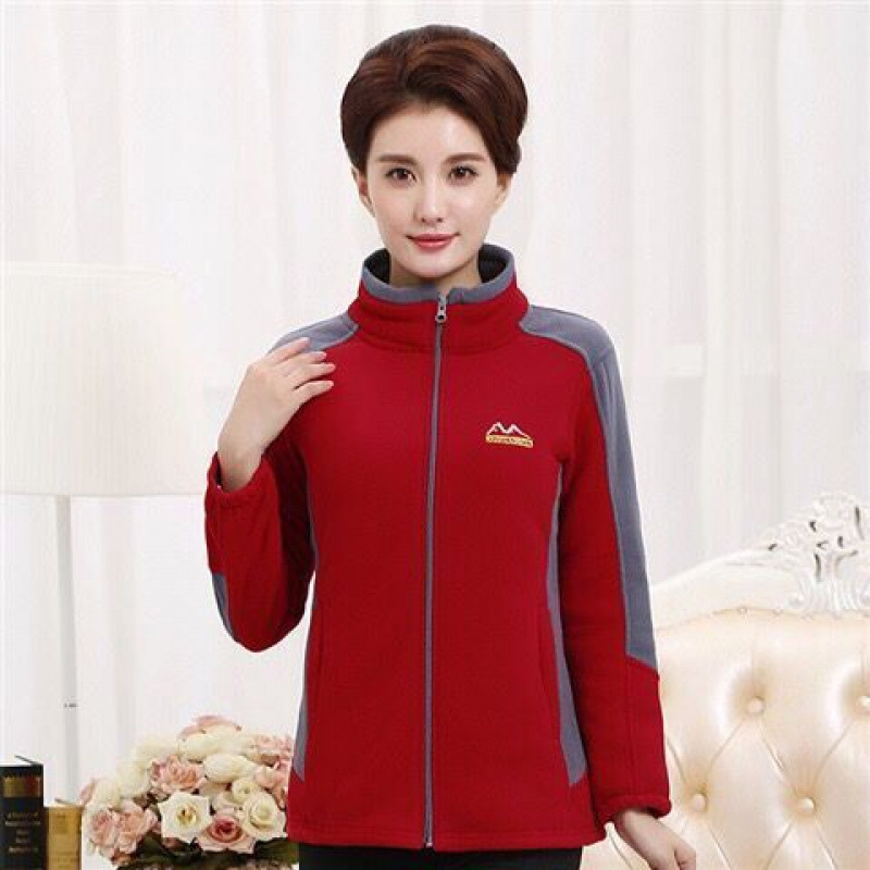 중년 및 노인을위한 양면 벨벳 양털 스웨터 중년 엄마를위한 양면 양털 코트 가을과 겨울 따뜻한 스웨터 캐주얼 플러스 사이즈