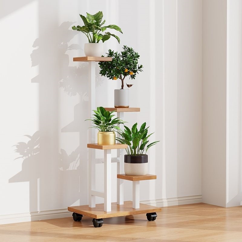 Balcón móvil estante de flores sala de estar tipo piso de hierro forjado estante de almacenamiento estante de plantas multicapa soporte de maceta suculenta image 1