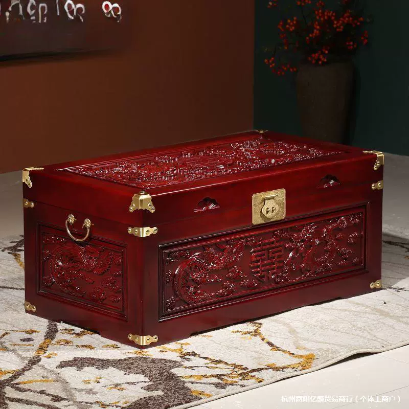 Свадебная коробка «Дракон и Феникс», коробка из камфорного дерева, прямоугольная с замком, коробка из камфорного дерева в стиле ретро, ​​коробка из красного дерева, красная свадебная коробка Aoyue