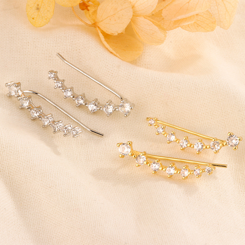 個性北斗七星耳環氣質百搭排鑽鑲鑽耳釘小眾設計感高級耳骨夾