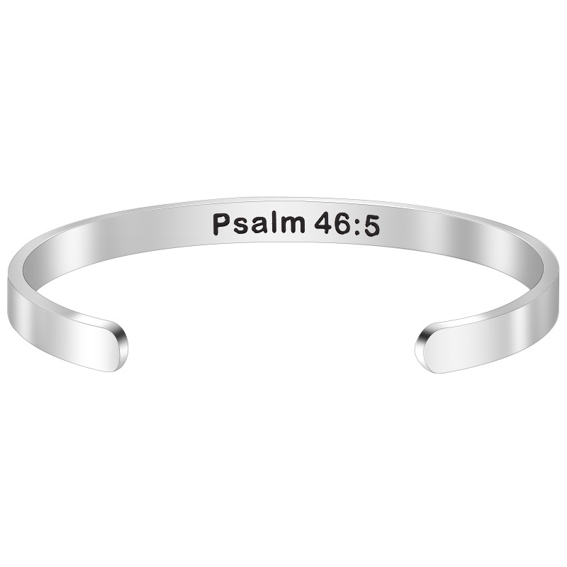 Fashion Letter Titanium Steel Polishing Bangle