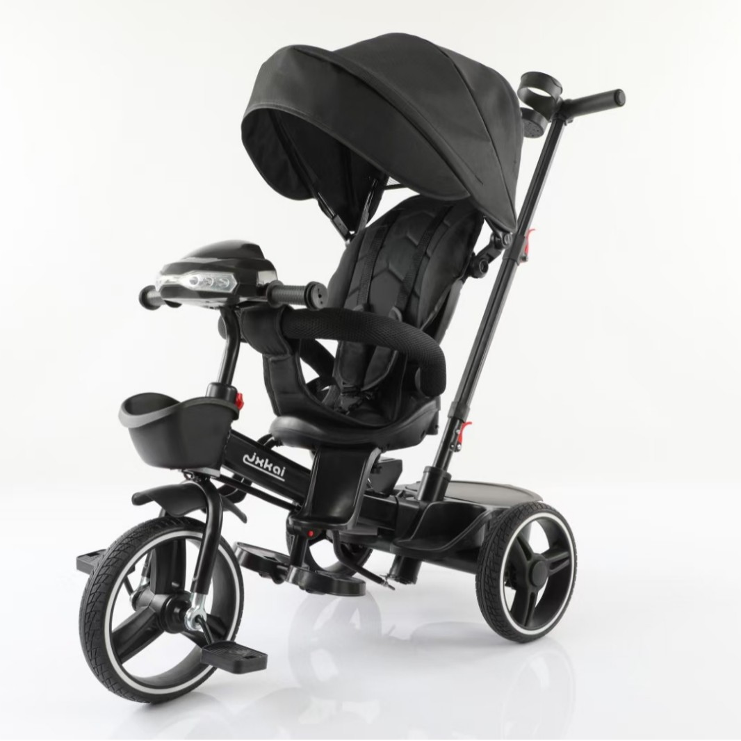 Triciclo Multifuncional Plegable para Niños de Aleación de Aluminio, Asiento Reclinable, para Paseos Infantiles
