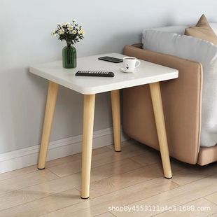 Small Square Table Wooden Table Sofa Side Table Square Simple Small Coffee Table Household Table Bedside Internet Popular Rental House Balcony