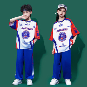 Children jazz street costumes rapper singers hiphop dance outfits Kindergarten School Games Hip Hop Street Dance Performance Clothing