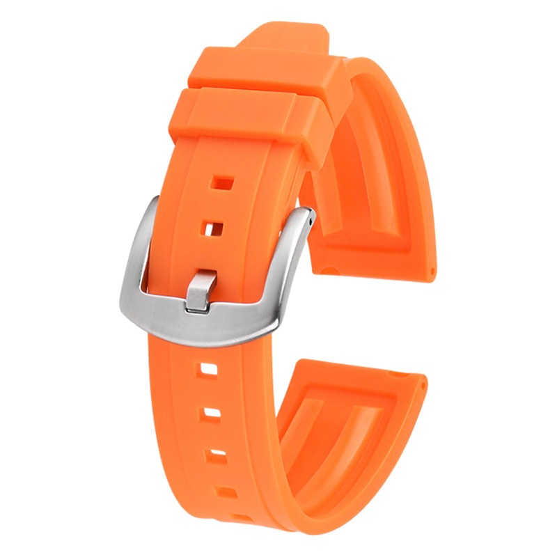 Adecuado para Huawei gt4/5 correa de silicona accesorios de reloj de oreja de liberación rápida 20-22mm correa de muñeca de reloj de cabeza plana de un solo color