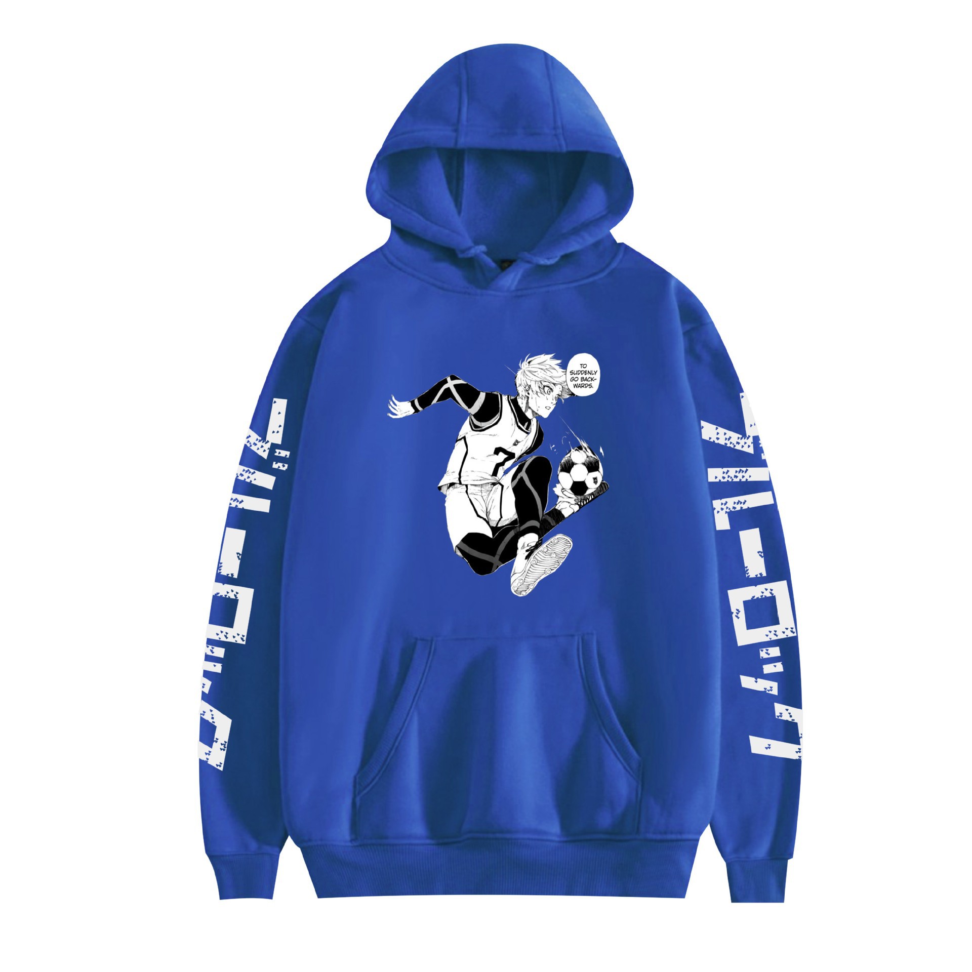 Transfronterizo nuevo estilo BLUE LOCK azul prisión animación periférico hombre suéter con capucha suelto suéter casual mujer