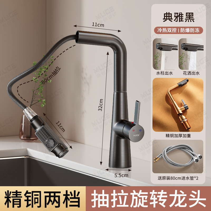 Grifos de cocina de acero inoxidable de agua caliente y fría, lavabo a prueba de salpicaduras, lavabos fríos, lavabos de platos