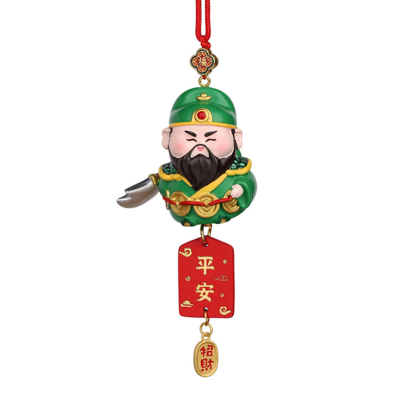 创意五路财神汽车挂件中国传统财神爷车载后视镜挂饰新年装饰礼品|undefined