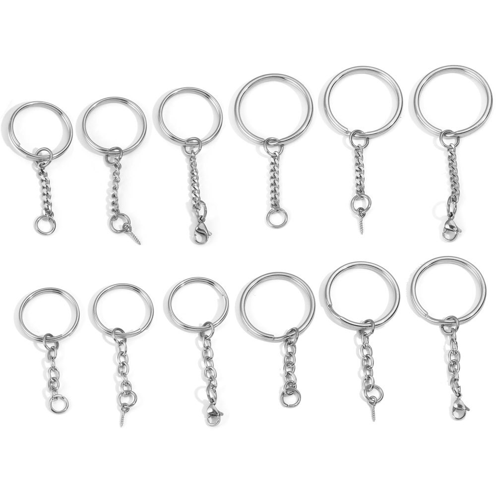 5 PCS/Package 25*35mm 30*35mm Stainless Steel Solid Color Polished Keychain Accessories display picture 3