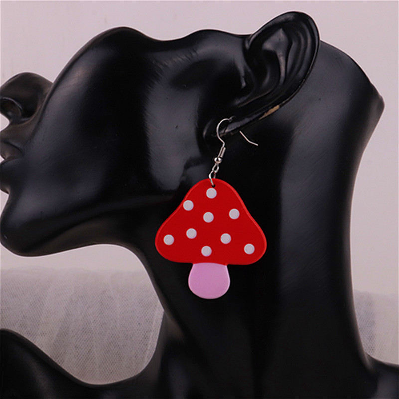 1 Pair Casual Mushroom Arylic Plating Women's Earrings display picture 4