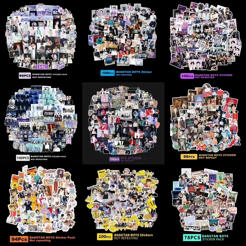 Sticker Pack (DECOKIT) K-pop‑inspired Sheet Set, Assorted Designs, 78–106 pcs