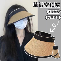 新しい夏のUV日焼け止めのネットの赤いタイプの屋外の百合の日よけの帽子は携帯で顔の小さい女性の日よけの帽子を巻きますことができます。