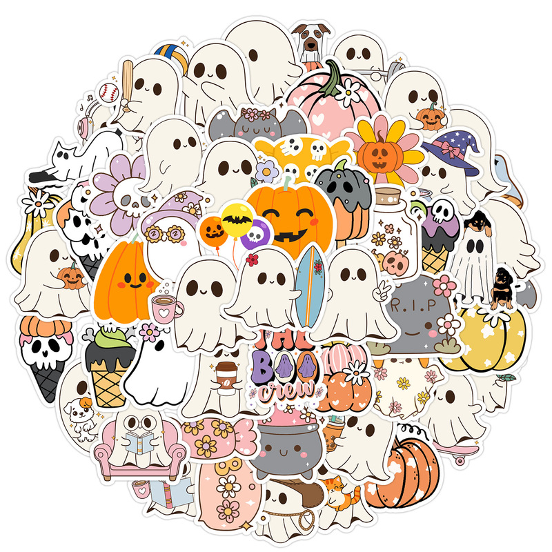 クロスボーダー 50 ハロウィンゴースト落書きステッカー携帯電話ウォーターカップ防水装飾ステッカー漫画ハロウィンステッカー|undefined