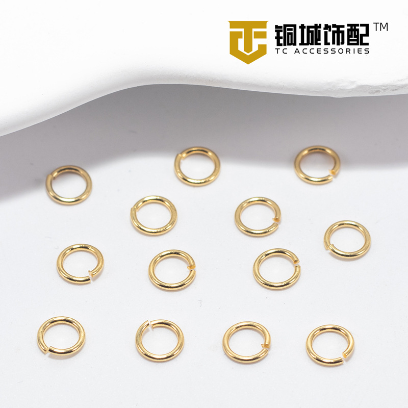 14K recubierto de oro anillo abierto que preserva el color anillo cerrado chapado en oro de cobre accesorios de joyería pulsera anillo abierto hecho a mano DIY conexión