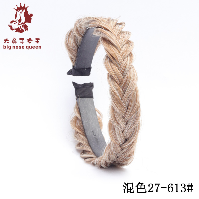 Internet celebridad moda Fishbone trenza desordenada peluca natural mujer trenzada Twist trenza diadema dentada antideslizante pelo presionando diadema