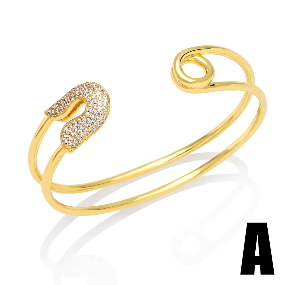 Fashion Colorful Copper Bangle Gold Plated Zircon Copper Bracelets