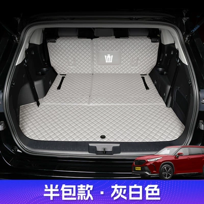 Trunk Mat — Accessories Trunk Mat Land Cruiser - nappa-leather-gray-and-white-main-cushion-backrest-exclusive-for-crown-land-release-toyota-crown-land-release-2021-2024-7-seater-without-audio-on-the-left-side-dedicated