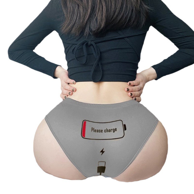 Europa y América Comercio exterior sexy ropa interior chica transpirable media cadera más tamaño calzoncillos sexy caliente cintura media-baja melocotón cadera