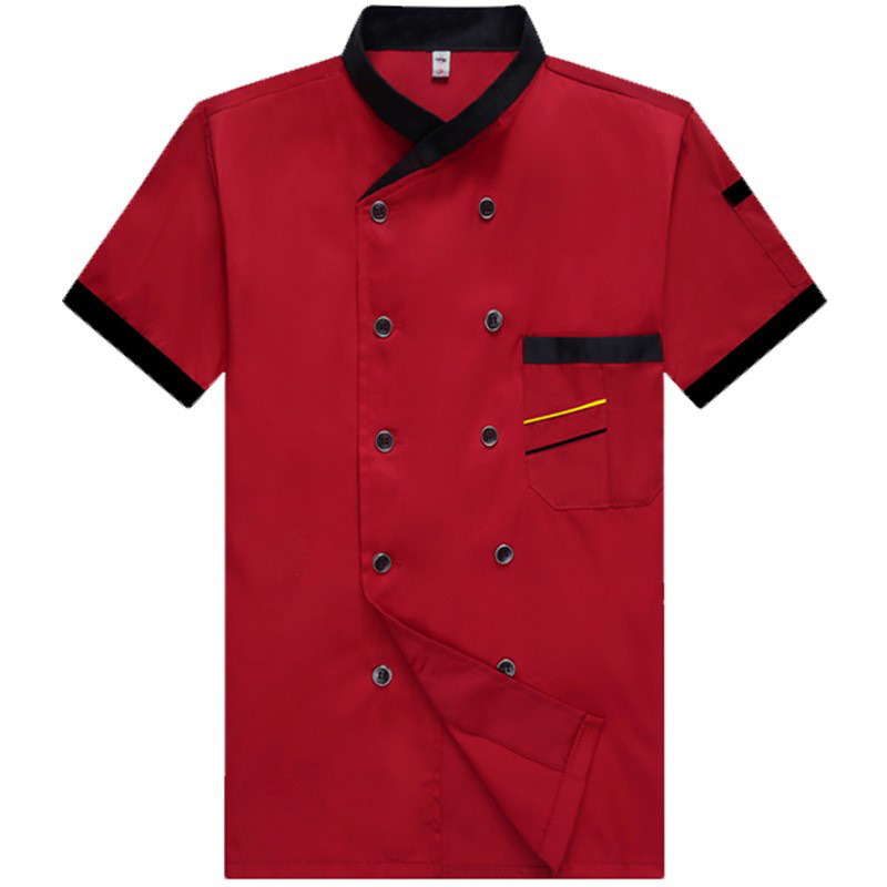 Ropa de chef de manga corta catering Hotel ropa de trabajo ropa de chef para hombres y mujeres restaurante occidental restaurante chef ropa de trabajo manga larga transpirable