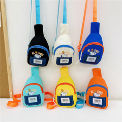 New children's chest bag fashionable color-blocked crossbody bag cartoon cute printed single-shoulder bag lightweight travel unisex children's bag
