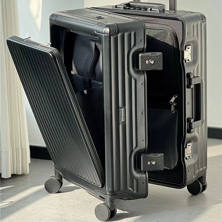 Japanese Export Business Travel Suitcase Aluminum Frame Multifunctional Open Trolley Case 20inch Carry-On 24 Men