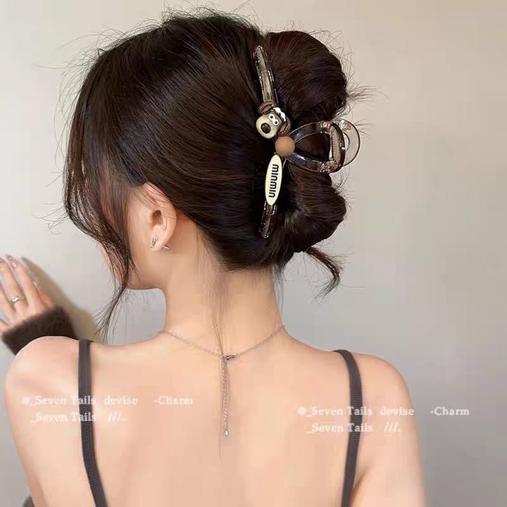 女性用の茶色の大きなグリッパー、髪のボリュームの多い女性用の高級シャーククリップ、気質のあるヘアピンとヘッドバンド|undefined