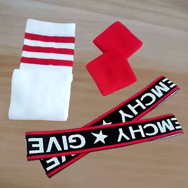 Children's Basketball Sports Wristbands, Headbands, Headscarves, Children's Performance Knee-Length Socks, Sweat-Absorbing Wristbands, Hairbands