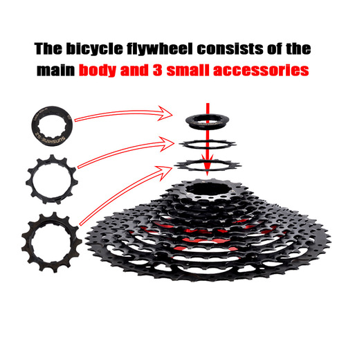Rihui variable speed mountain road bike accessories black flywheel compatible with SHIMANOSRAM cassette large gear ratio