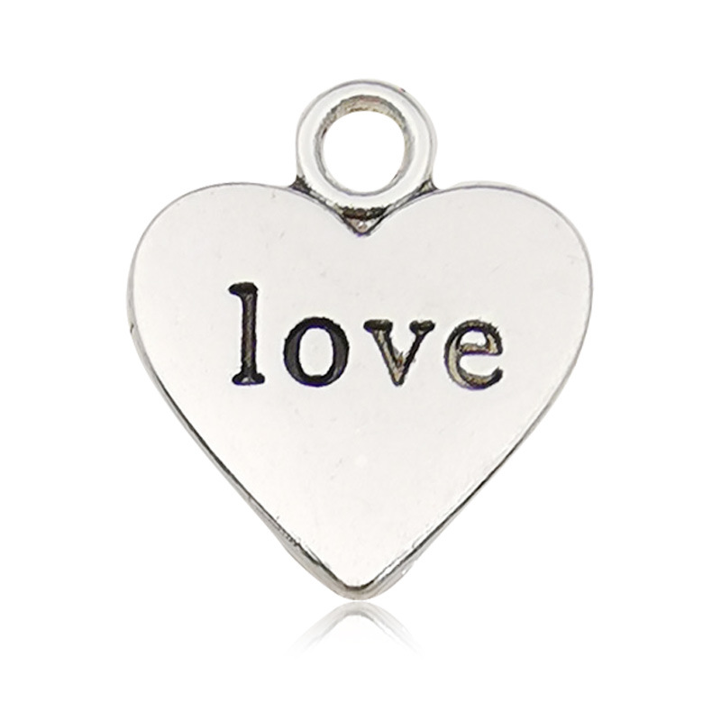 11643-2g15x17 plata antigua melocotón corazón carta amor